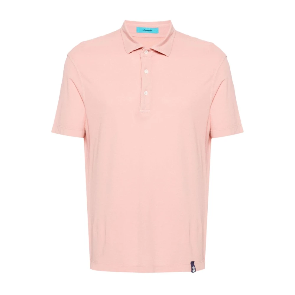 Drumohr Peach Pink Polo Shirt Pink Heren