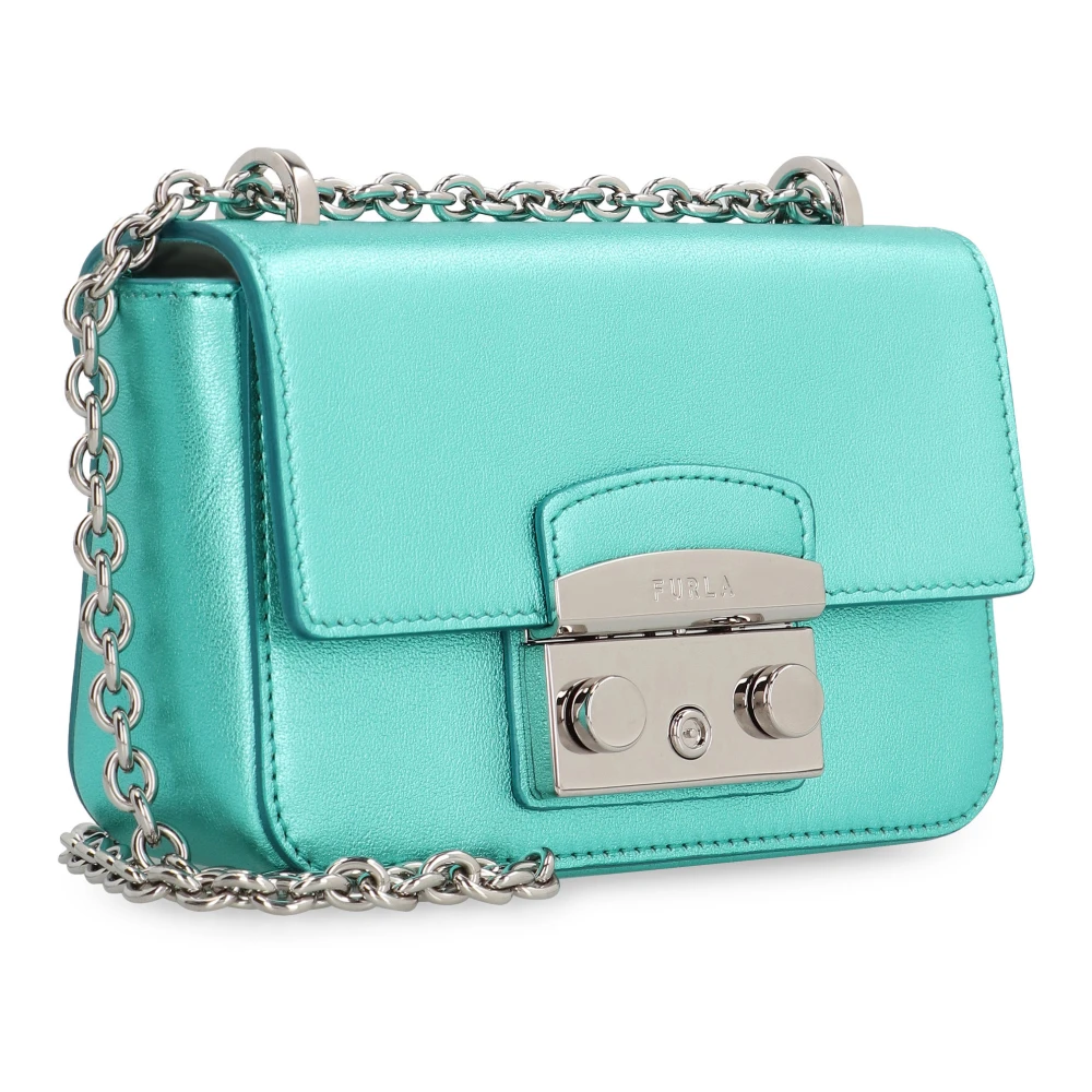 Furla Mini Crossbody Tas met Flip-Lock Sluiting Blue Dames