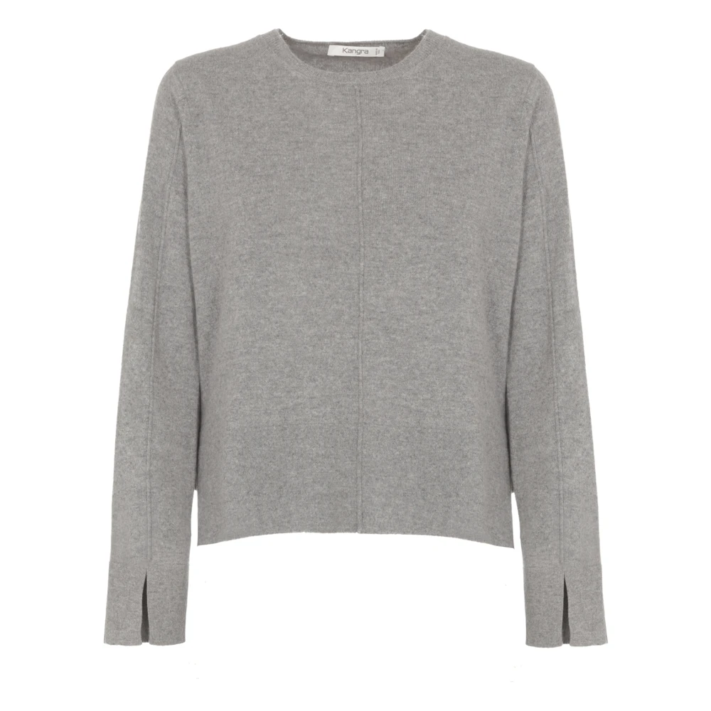 Kangra Kasjmierwol Grijs Trui Vrouwen Ronde Hals Gray Dames