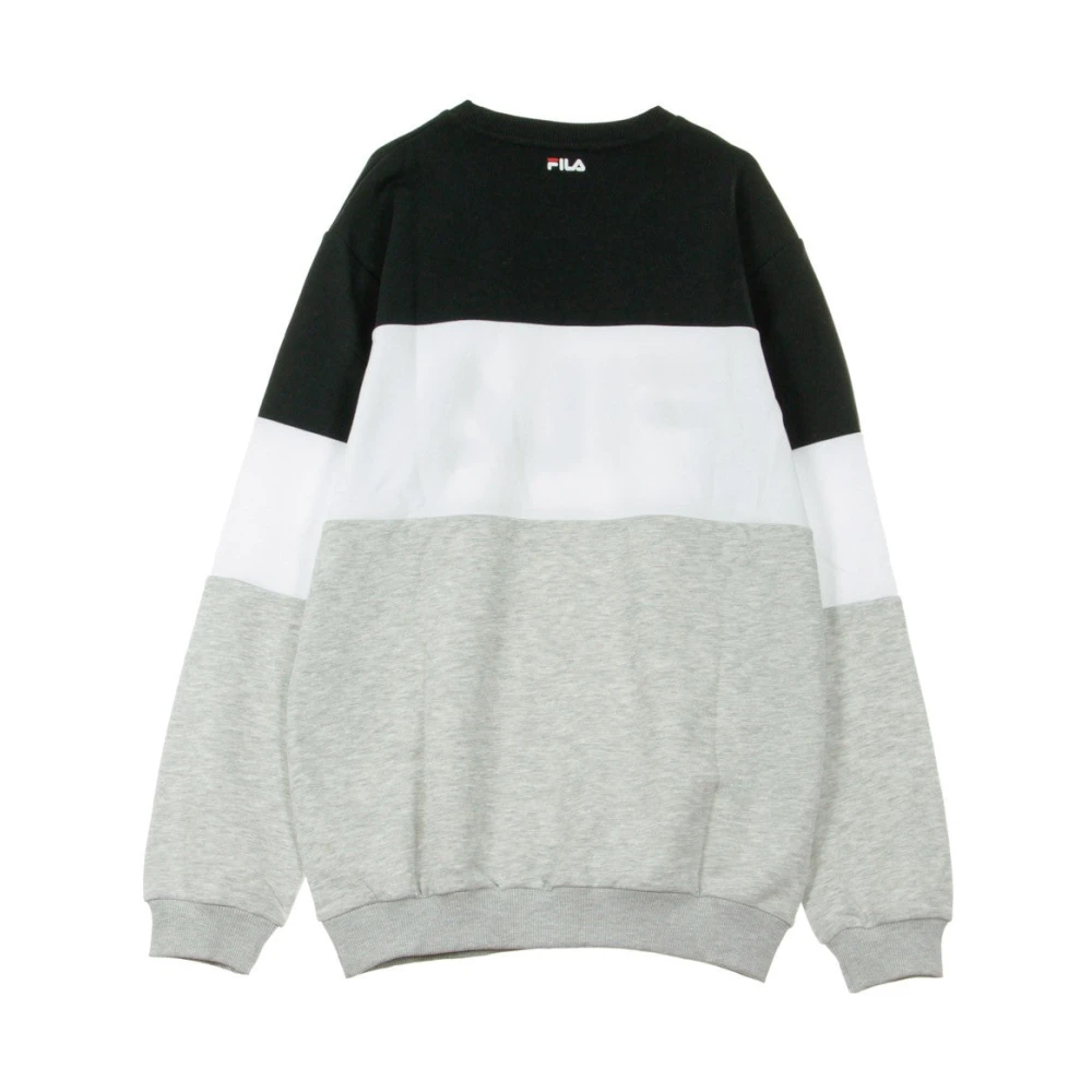 Fila Geblokkeerde Crew Sweatshirt in Zwart Grijs Multicolor Heren