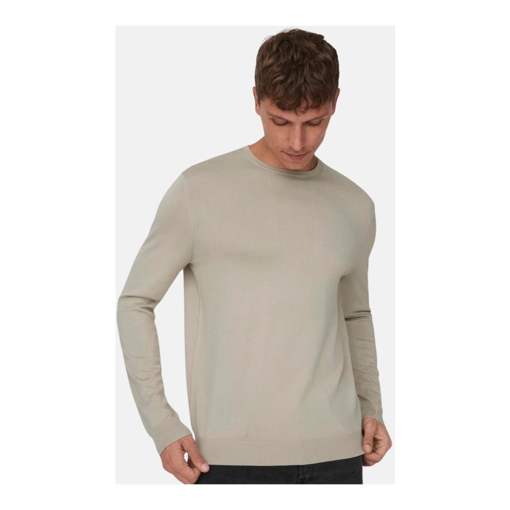 Only & Sons Stijlvolle Gebreide Trui Gray Heren