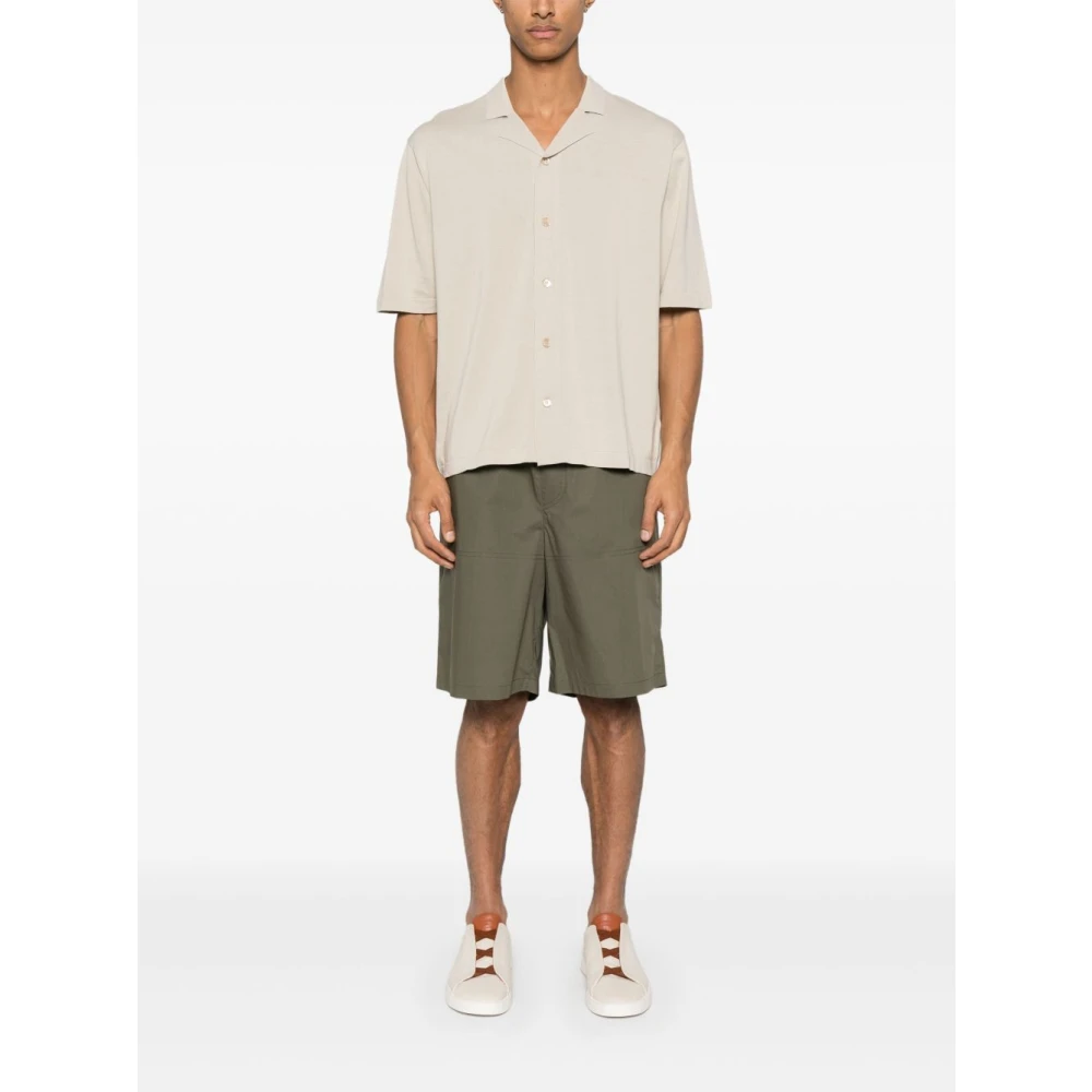 Aspesi Beige Camp Kraag Shirt Korte Mouwen Beige Heren