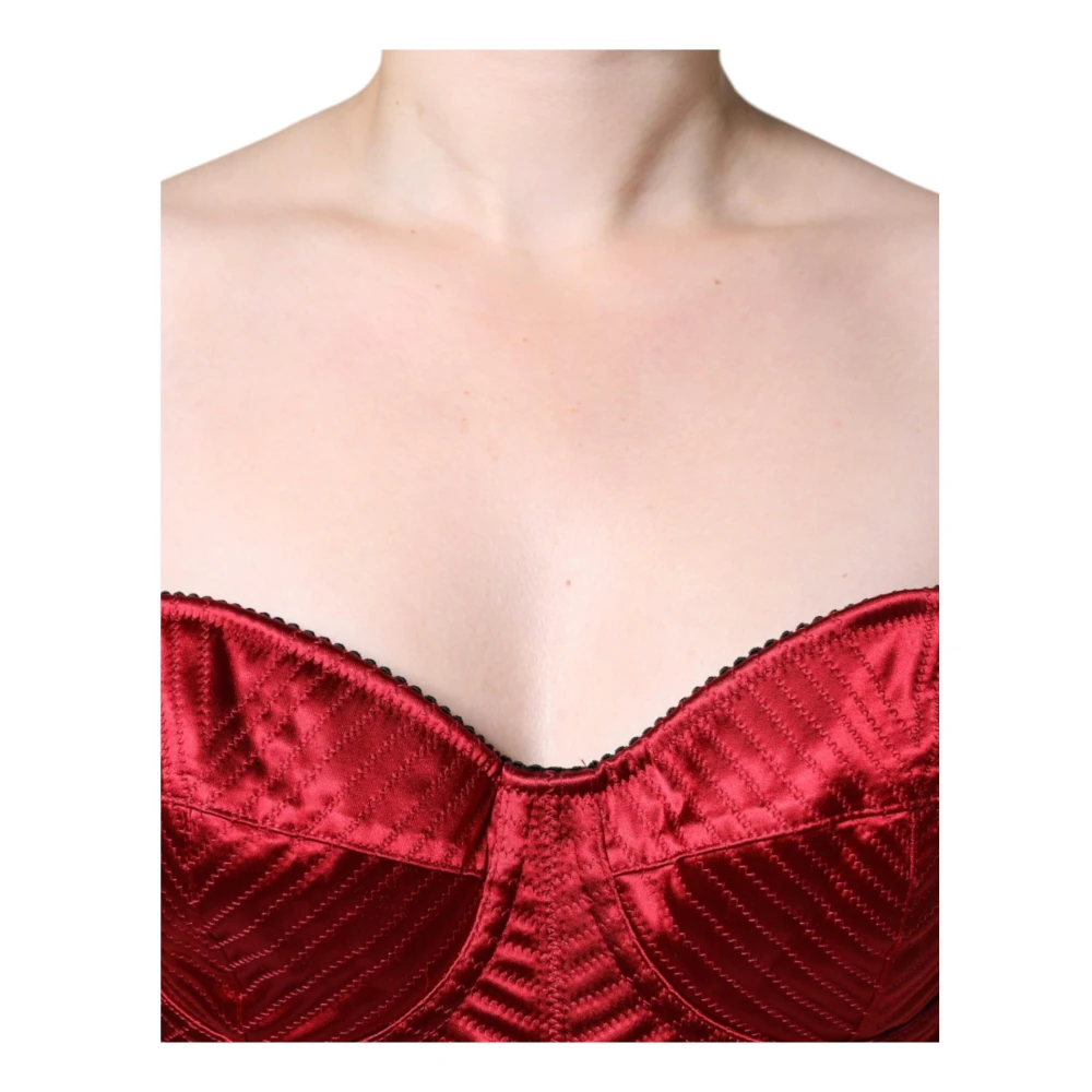 Dolce & Gabbana Rode Kant Bodycon Korset Jurk Red Dames