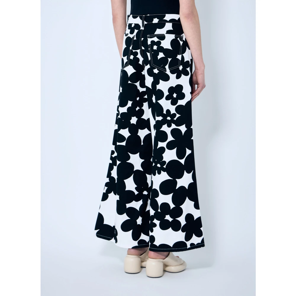Marni Dillies Print Katoenen Broek Black Dames
