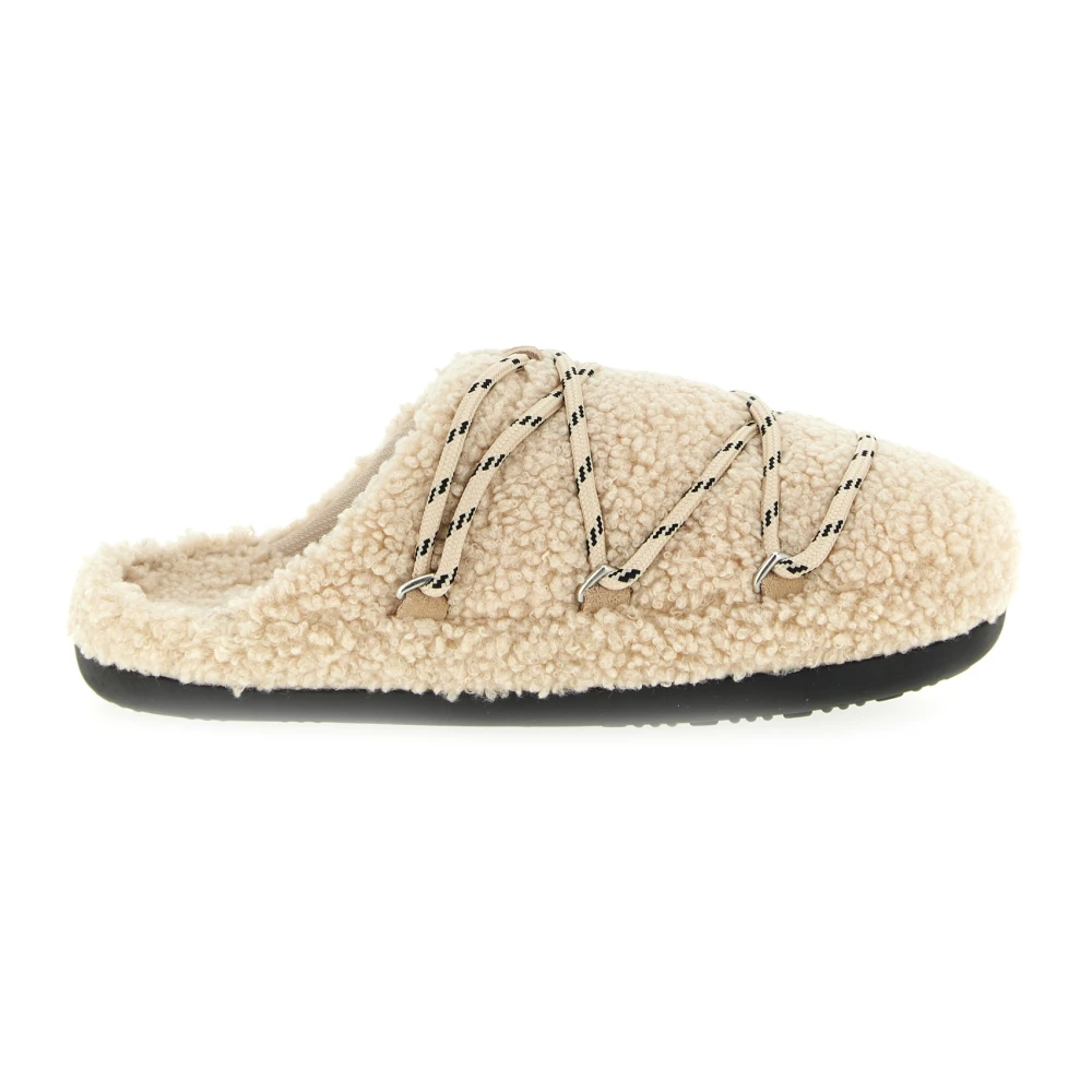 Moon Boot Women's Beige Teddy Slipper - Slippers - 3 Uk - Shoes