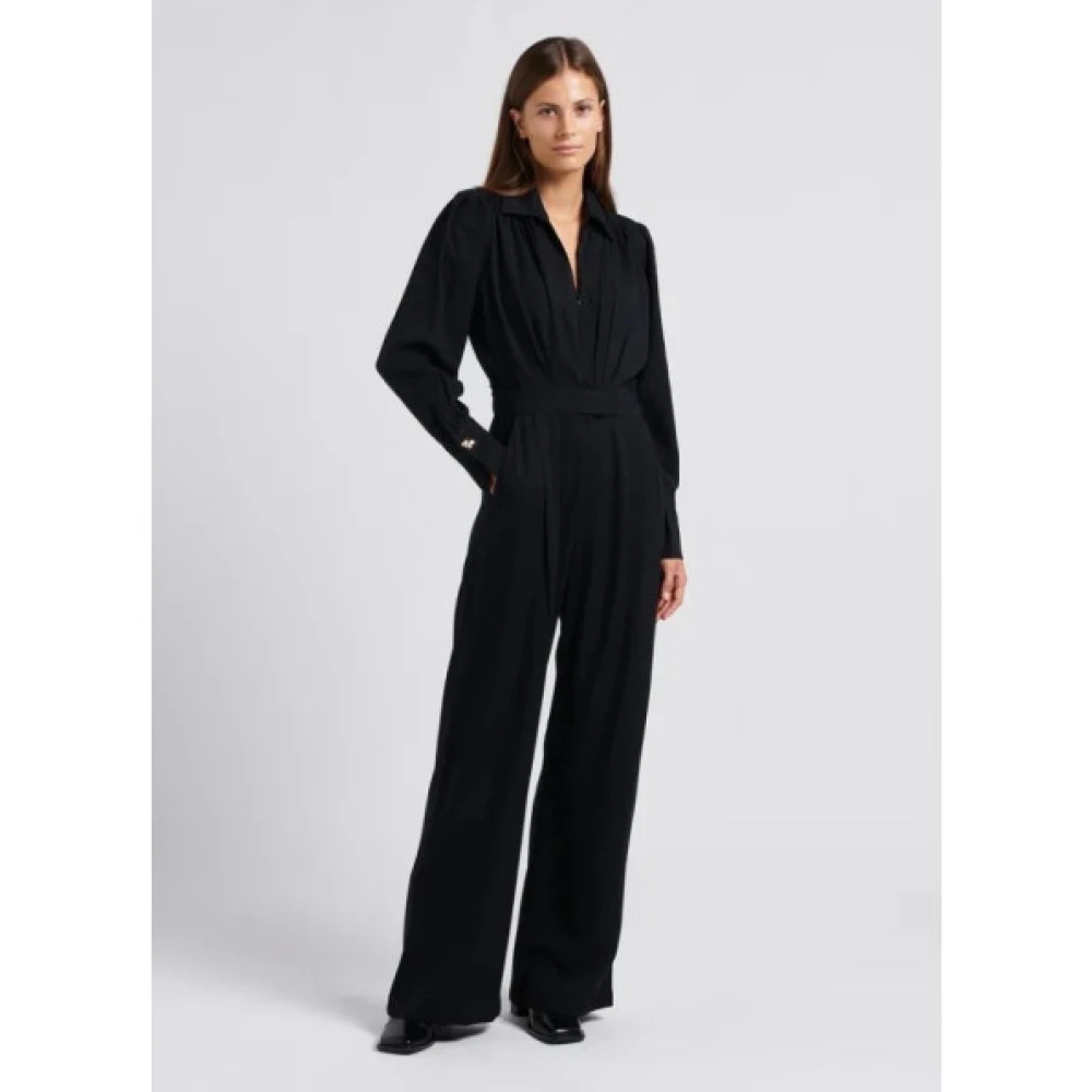 Suncoo Jumpsuit met V-hals en knoopdetails Black Dames