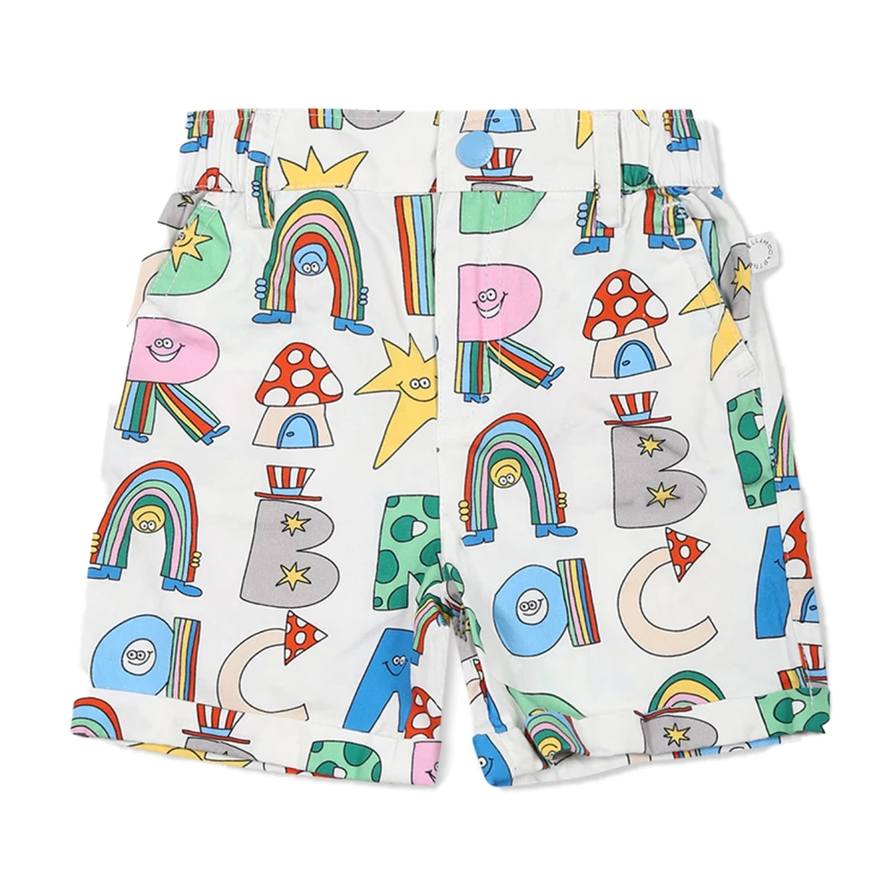 Stella McCartney Vita Casual Shorts med Abracadabra Print Multicolor, Unisex