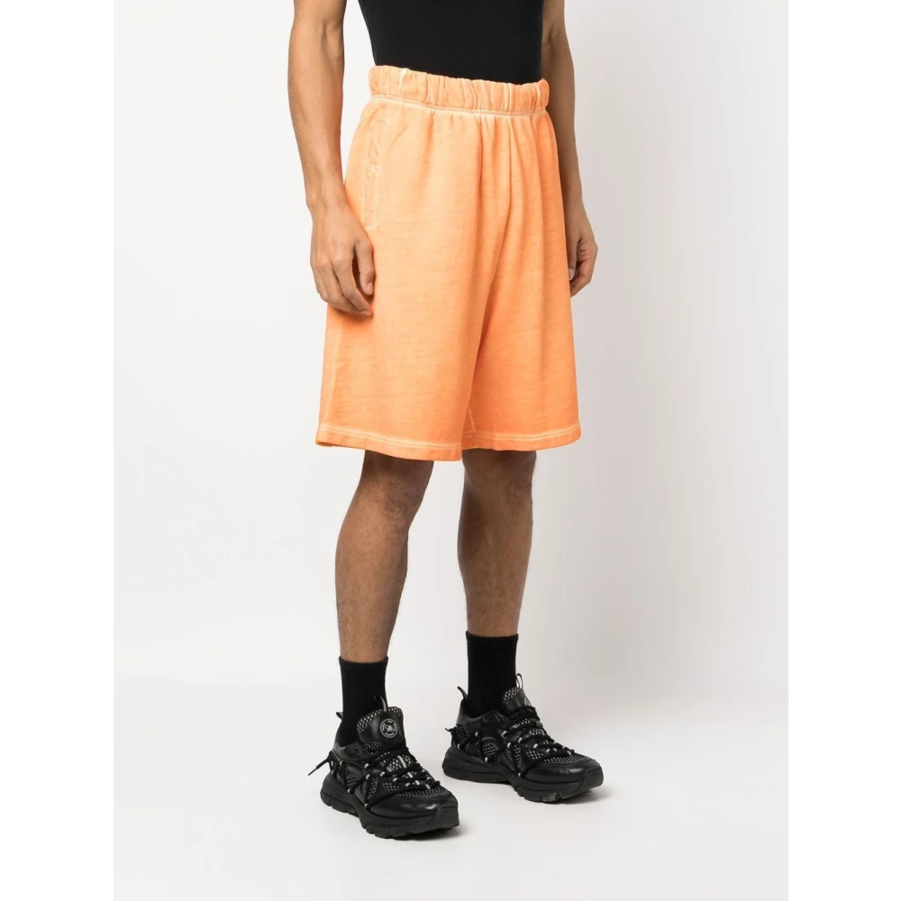 Marcelo Burlon Zonsondergang Cross Over Sweatshorts 2025 Oranje Rood Orange Heren