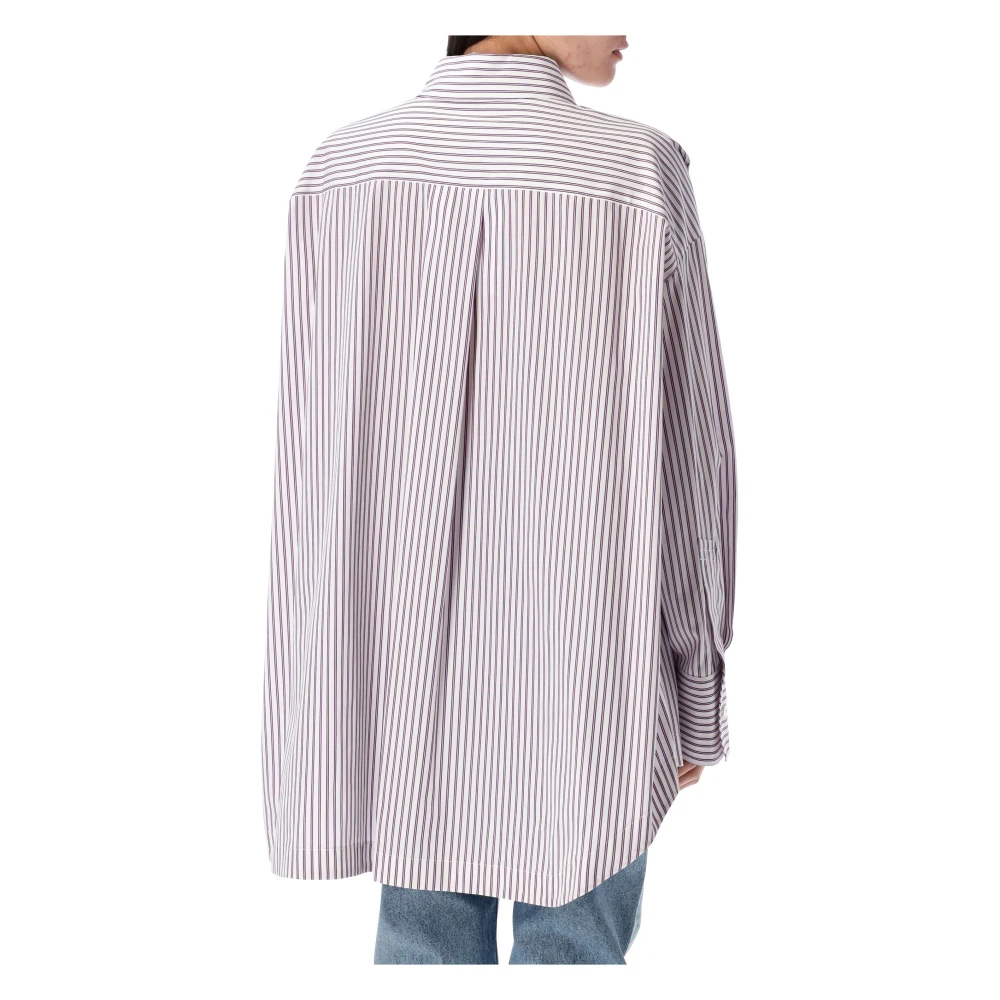 The Attico Gestreept Katoenen Shirt Paars Purple Dames