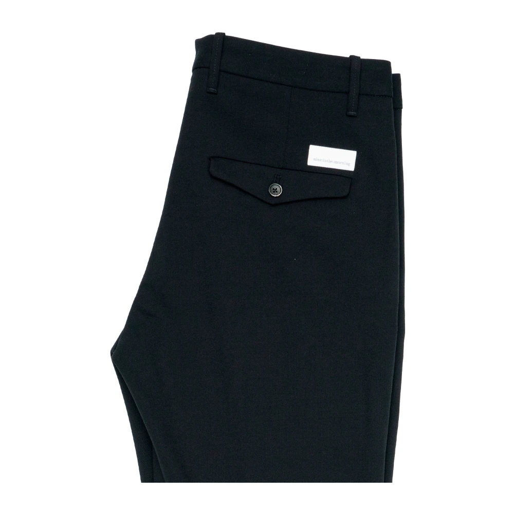 Nine In The Morning Relaxed Fit Wol Chino Broek Black Heren