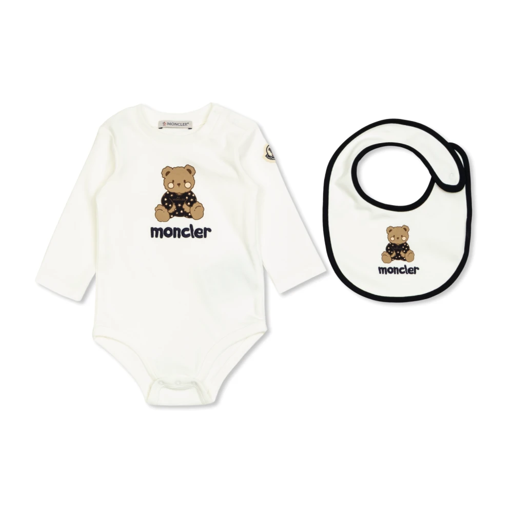Moncler , Kids Sets, Unisex, White, 3 M, Teddy Bear Logo Cotton Set