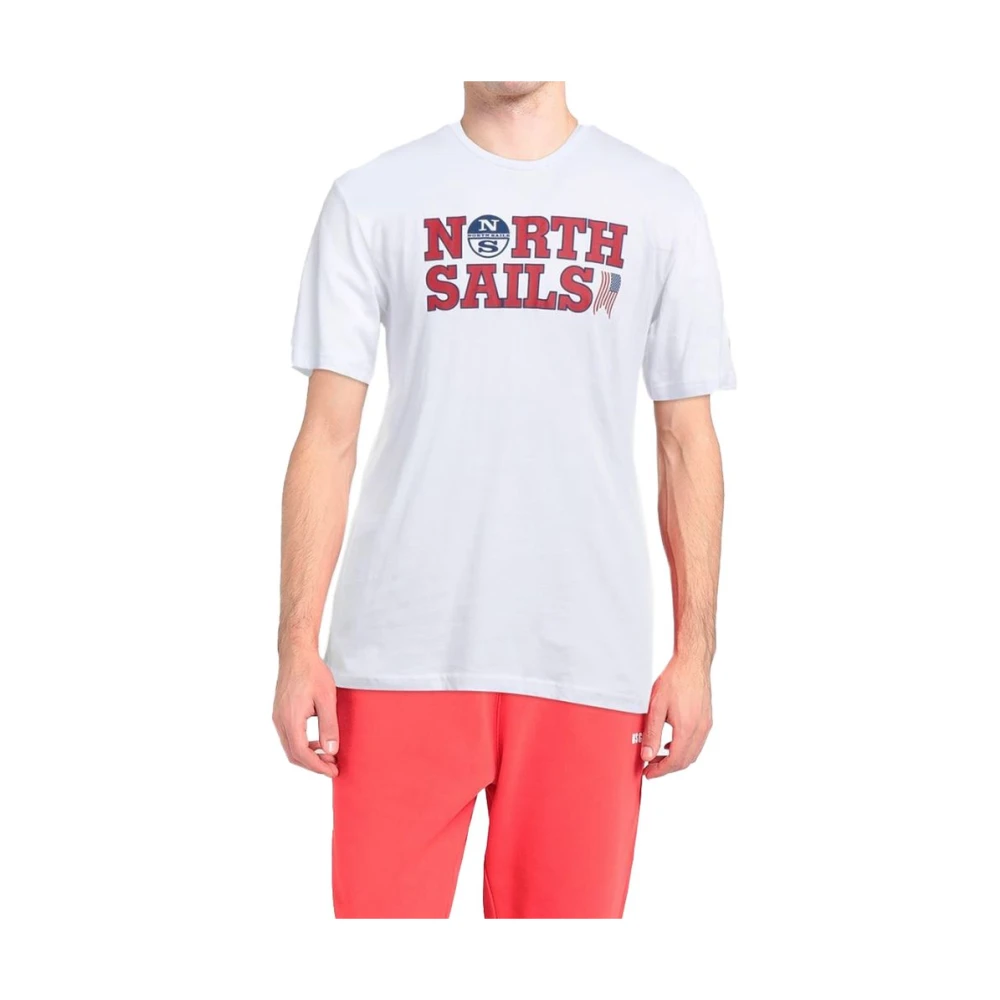 North Sails Elegant Logo T-shirt van wit katoen White Heren