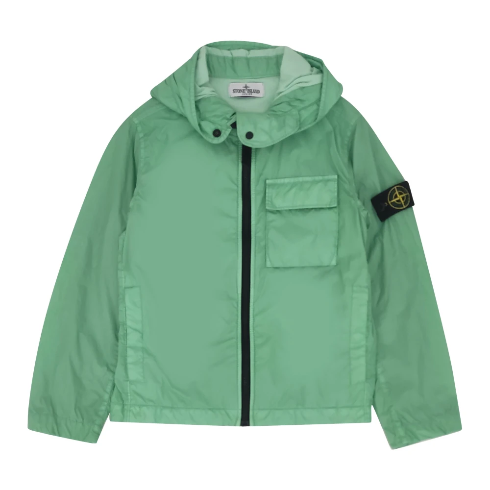 Stone Island Boys Green Light Jackets, 14 Y, Nylon Jacket