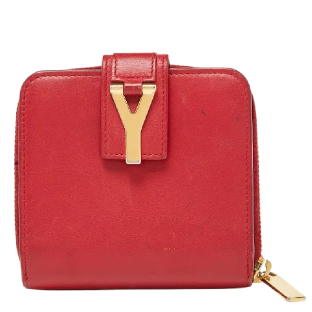 Yves Saint Laurent Vintage Pre-owned Leather wallets Red Dames