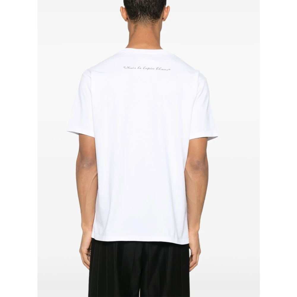 MM6 Maison Margiela Numerieke Grafische Witte Katoenen Ronde Hals White Heren