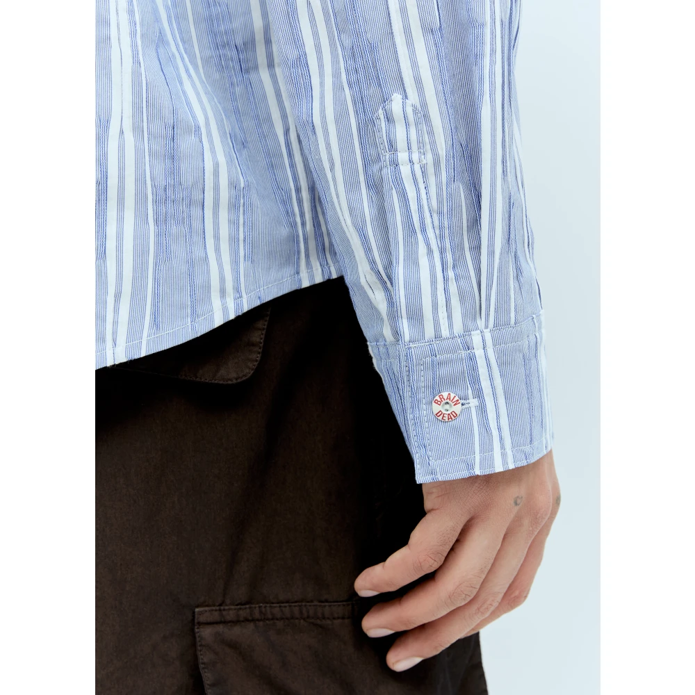 Brain Dead Gestreept Katoenmix Placket Shirt Multicolor Heren