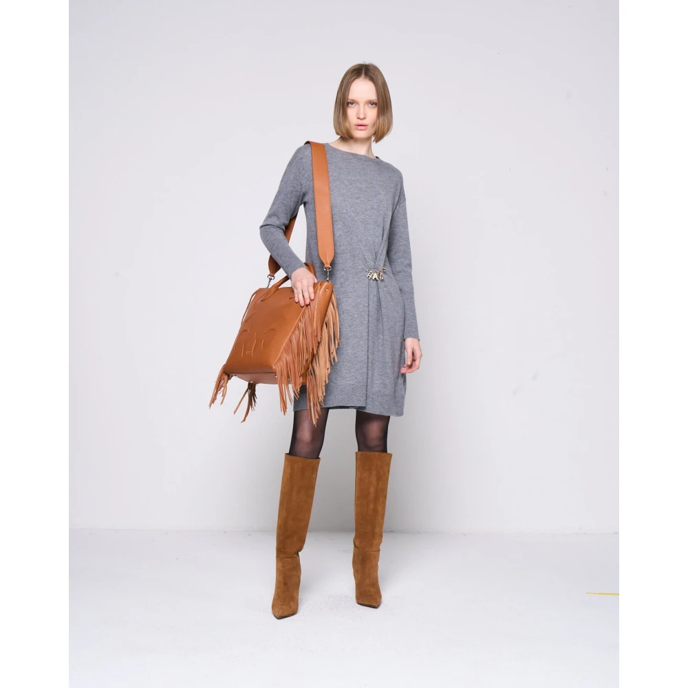 Silvian Heach Gebreide Jurk met Broche Gray Dames