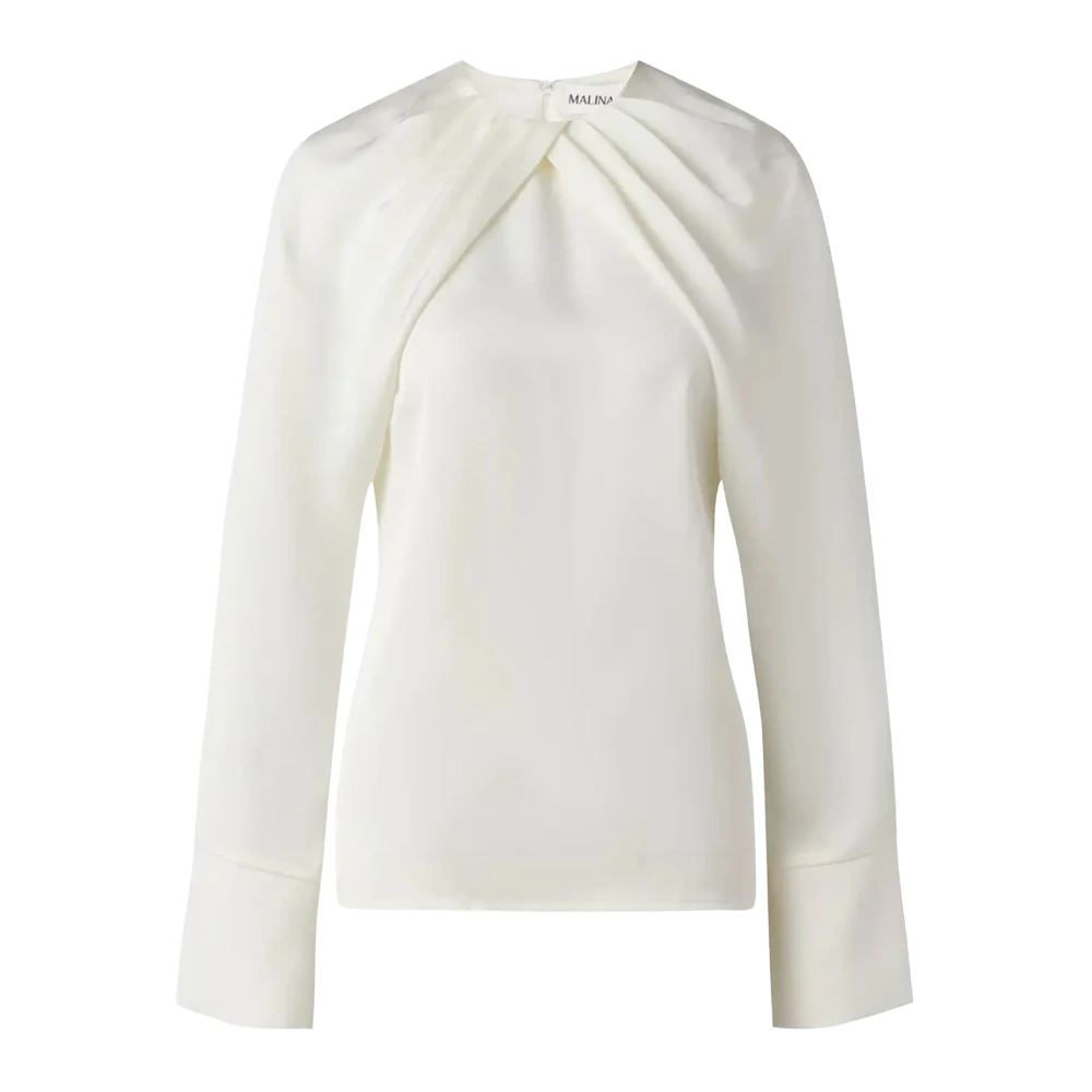 By Malina Geplooide halslijn blouse White Dames