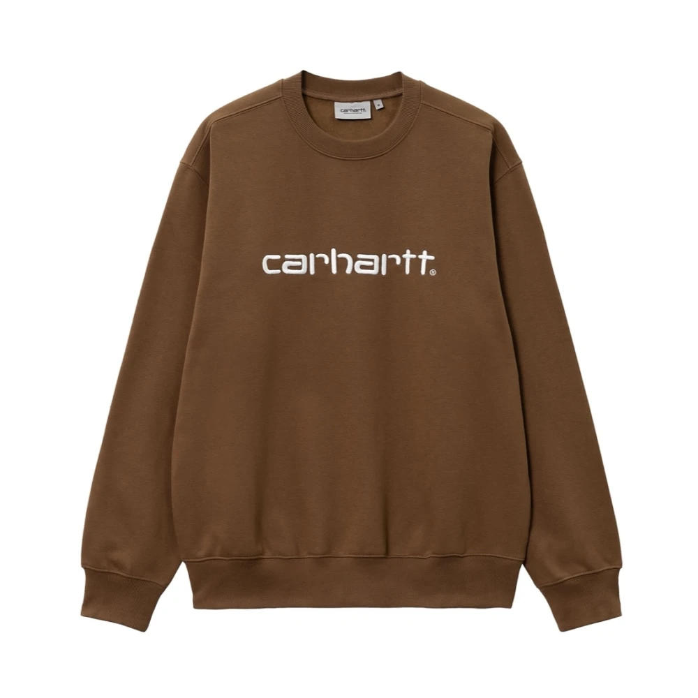 Carhartt WIP Ruimvallende Sweatshirt met Grafische Borduursels Brown Heren