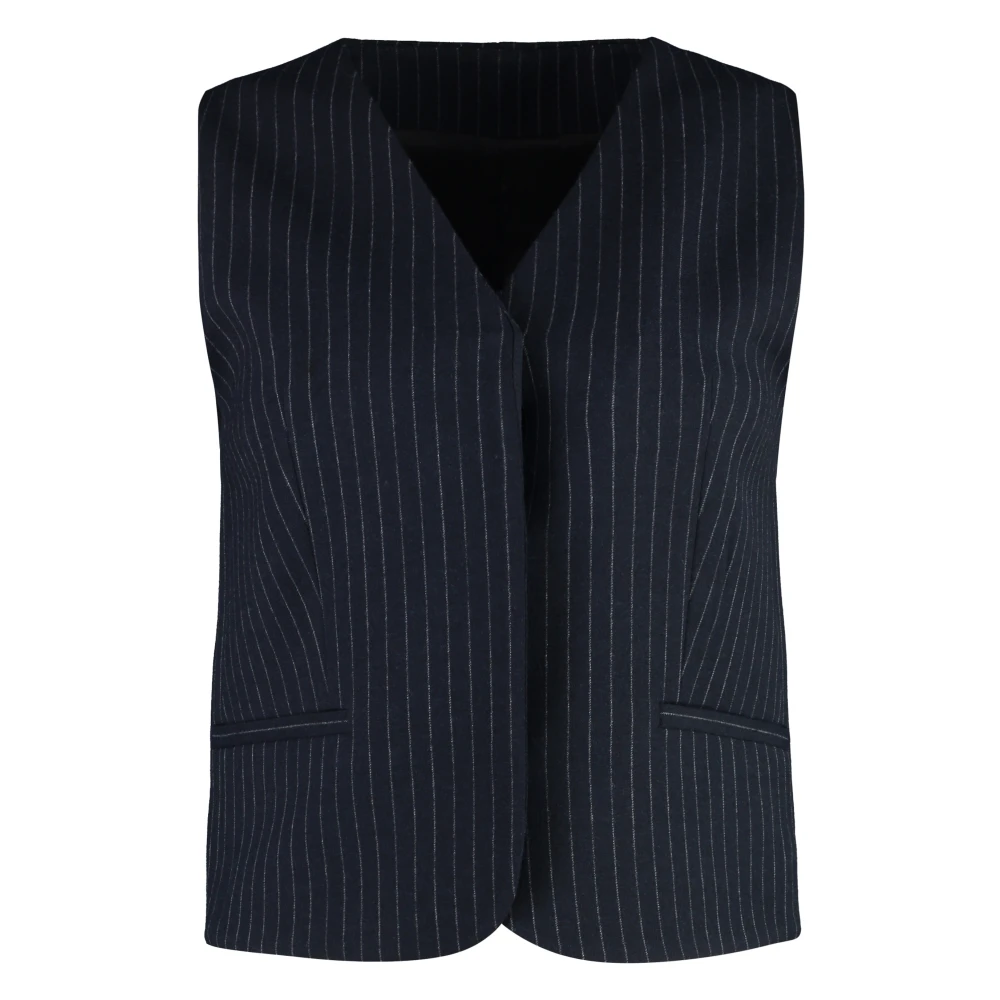 Calvin Klein Pin-striped Single-breasted Vest Blue Dames