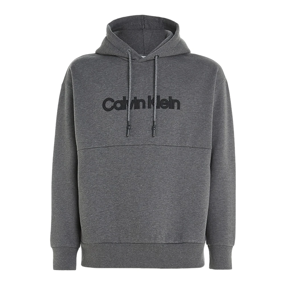 Calvin Klein Geborduurde Hoodie Donkergrijs Heather Gray Heren