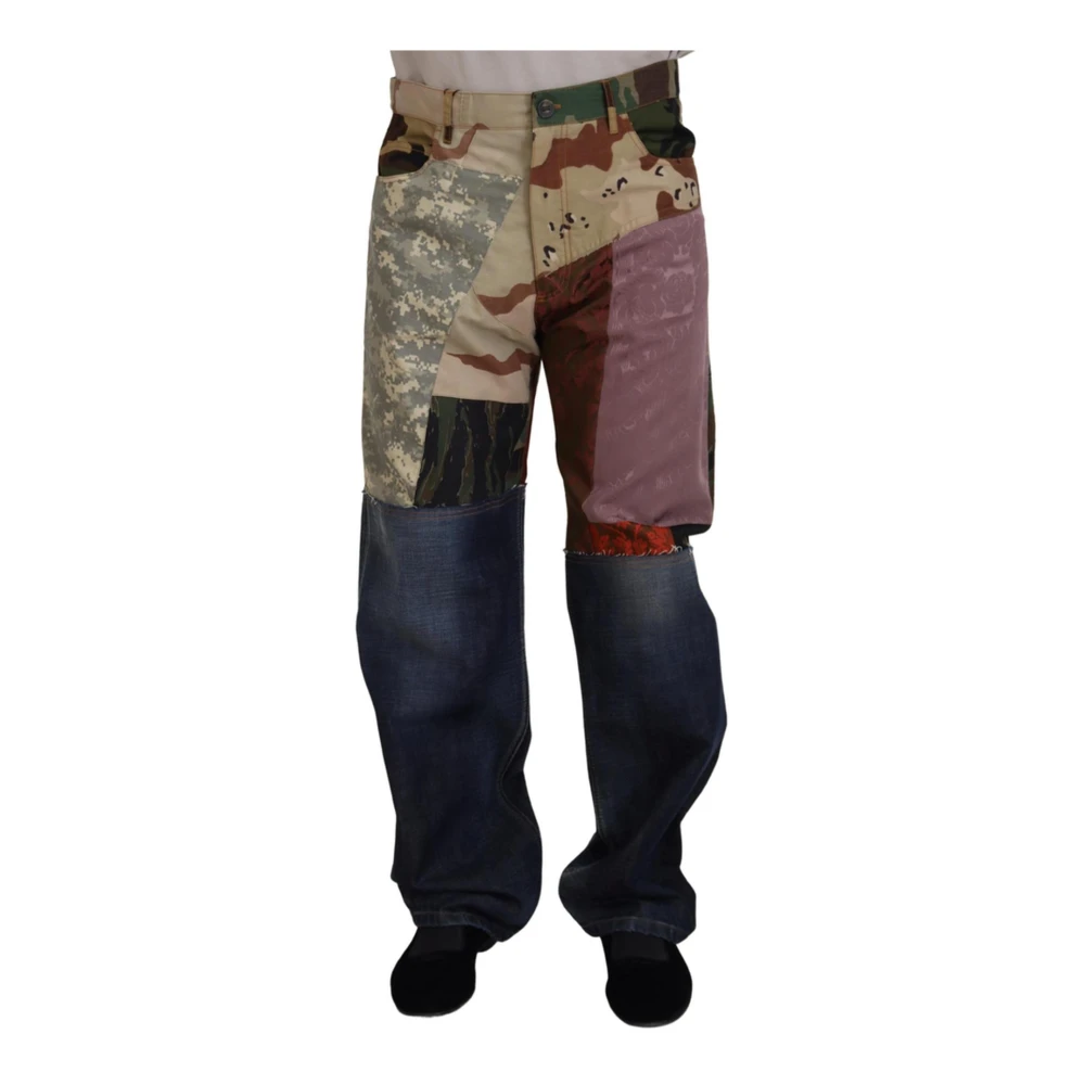 Dolce & Gabbana Men's Multicolor Patchwork Denim Jeans