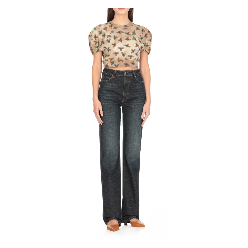 Vivienne Westwood Orb Logo Beige T-shirt en Polo Multicolor Dames