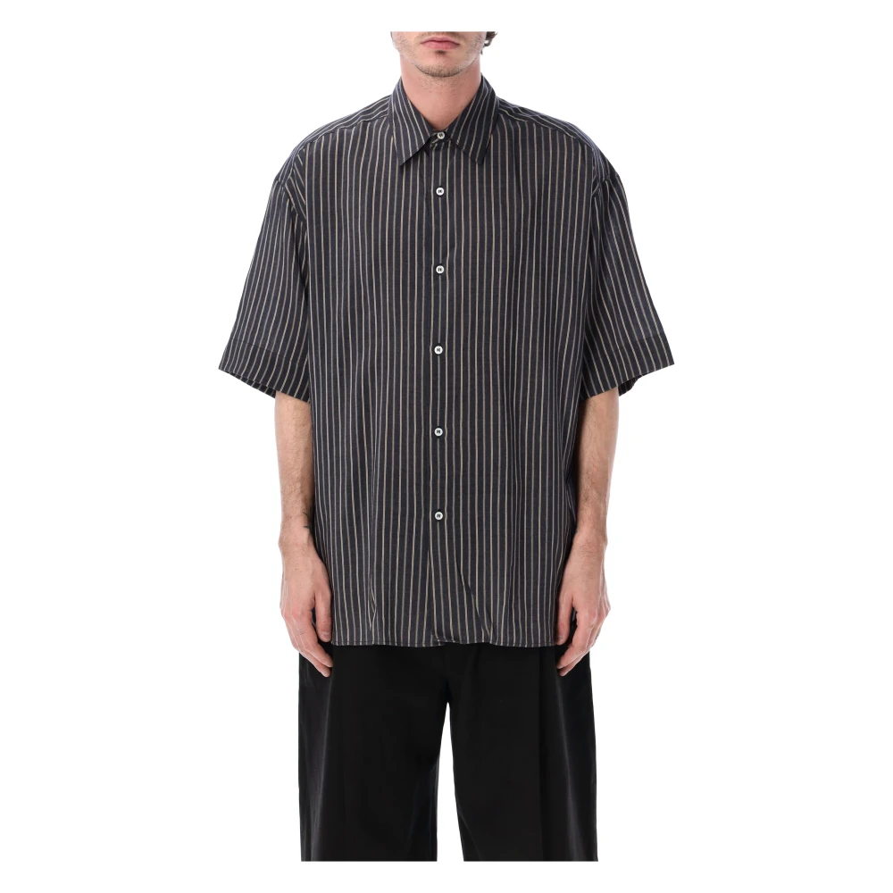 Studio Nicholson Blue Short Sleeve Shirts, Male, S, Sorono Short Sleeve Shirt