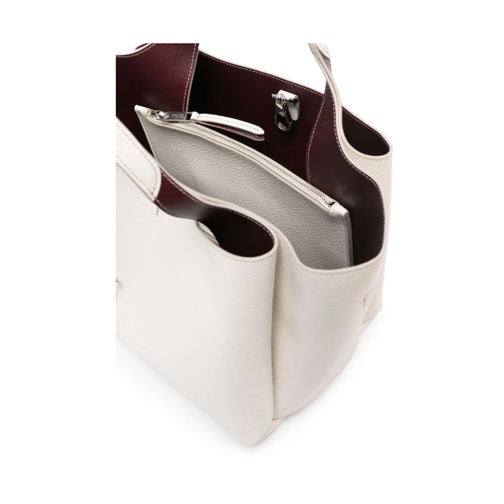TOD'S Off-White Korrelig Leren Handtas White Dames