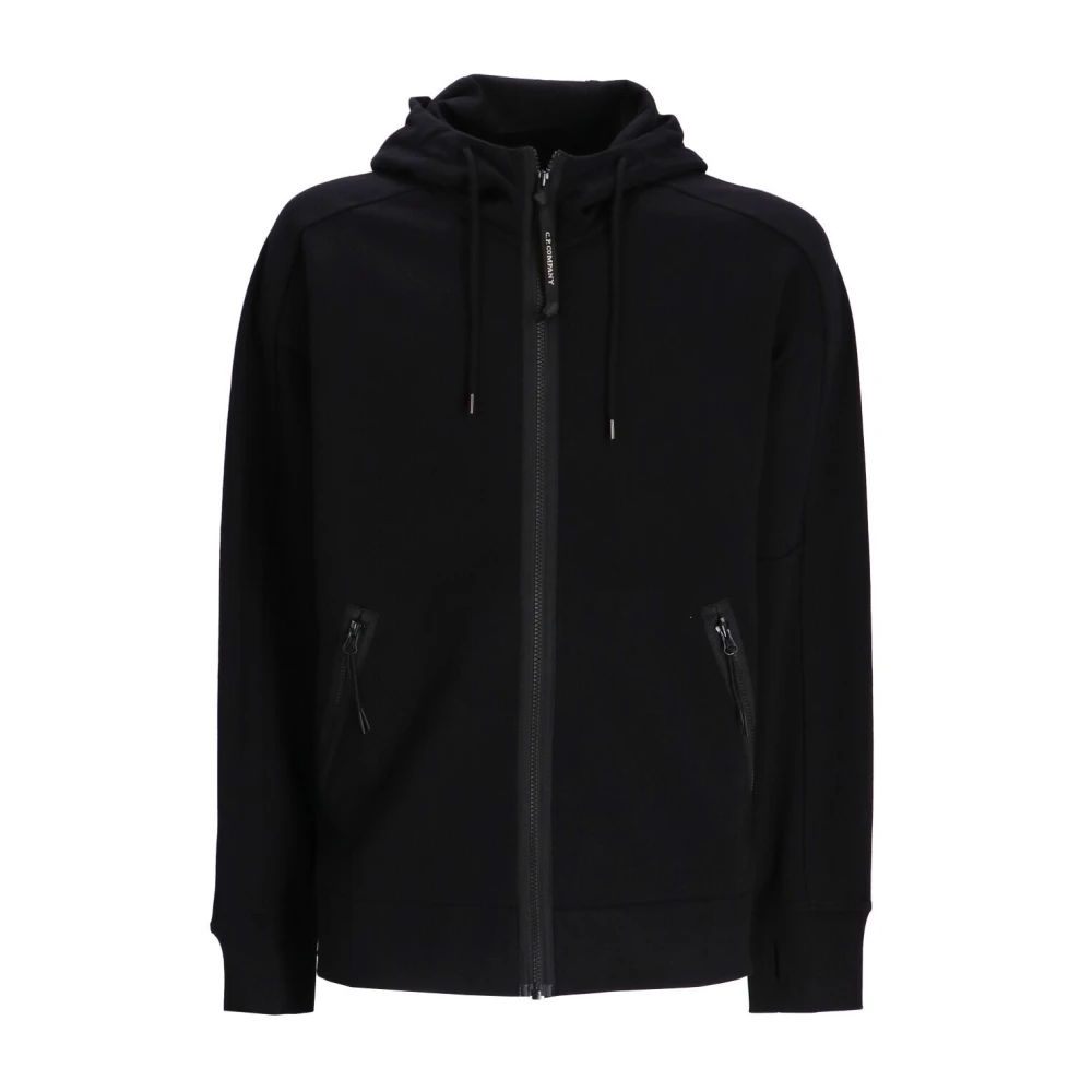 C.P. Company Diagonaal Verhoogd Fleece Hoodie Black Heren