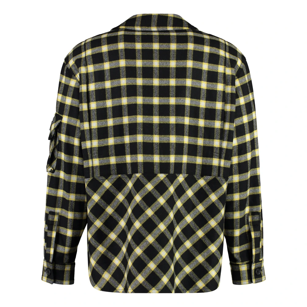 Versace Wollen Overshirt met Zakken Black Heren