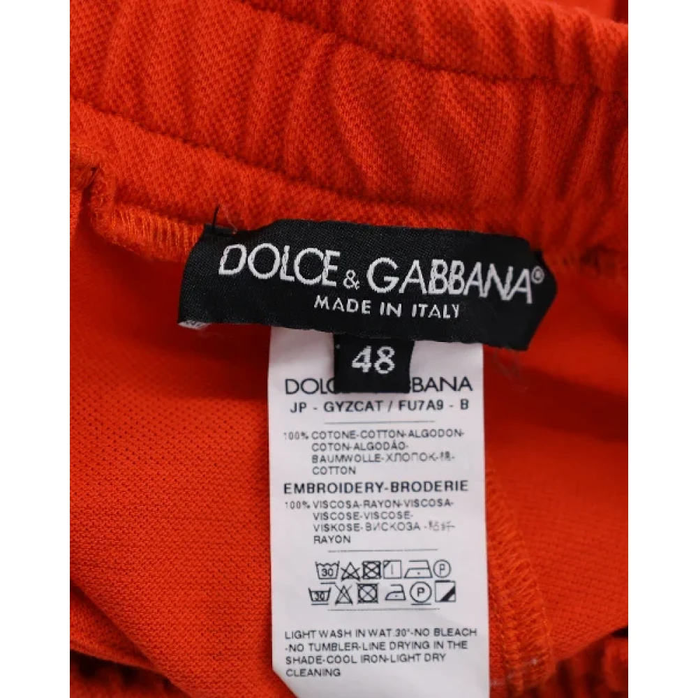 Dolce & Gabbana Pre-owned Cotton bottoms Orange Dames