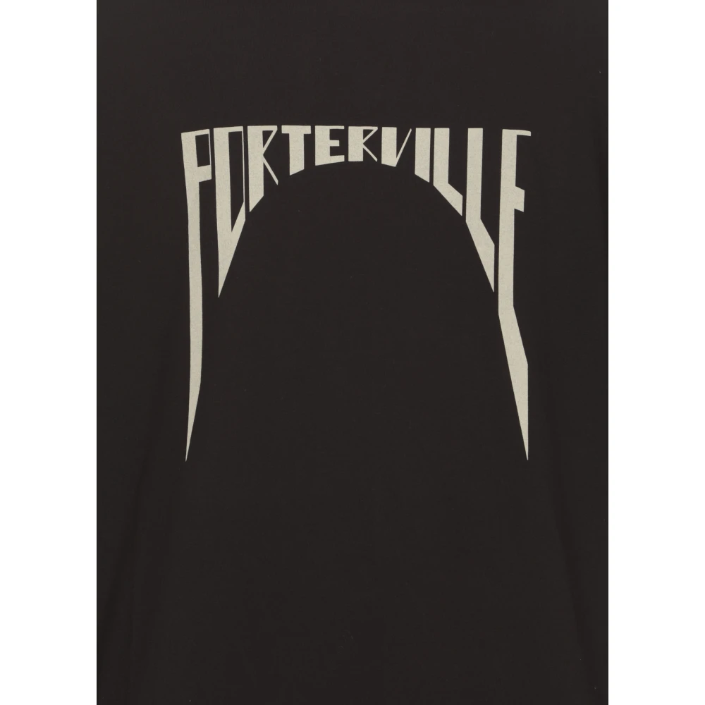 Rick Owens Zwart katoenen T-shirt met print Black Heren