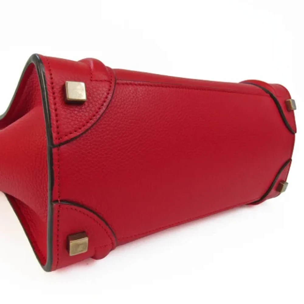 Celine Vintage Pre-owned Leather handbags Red Dames