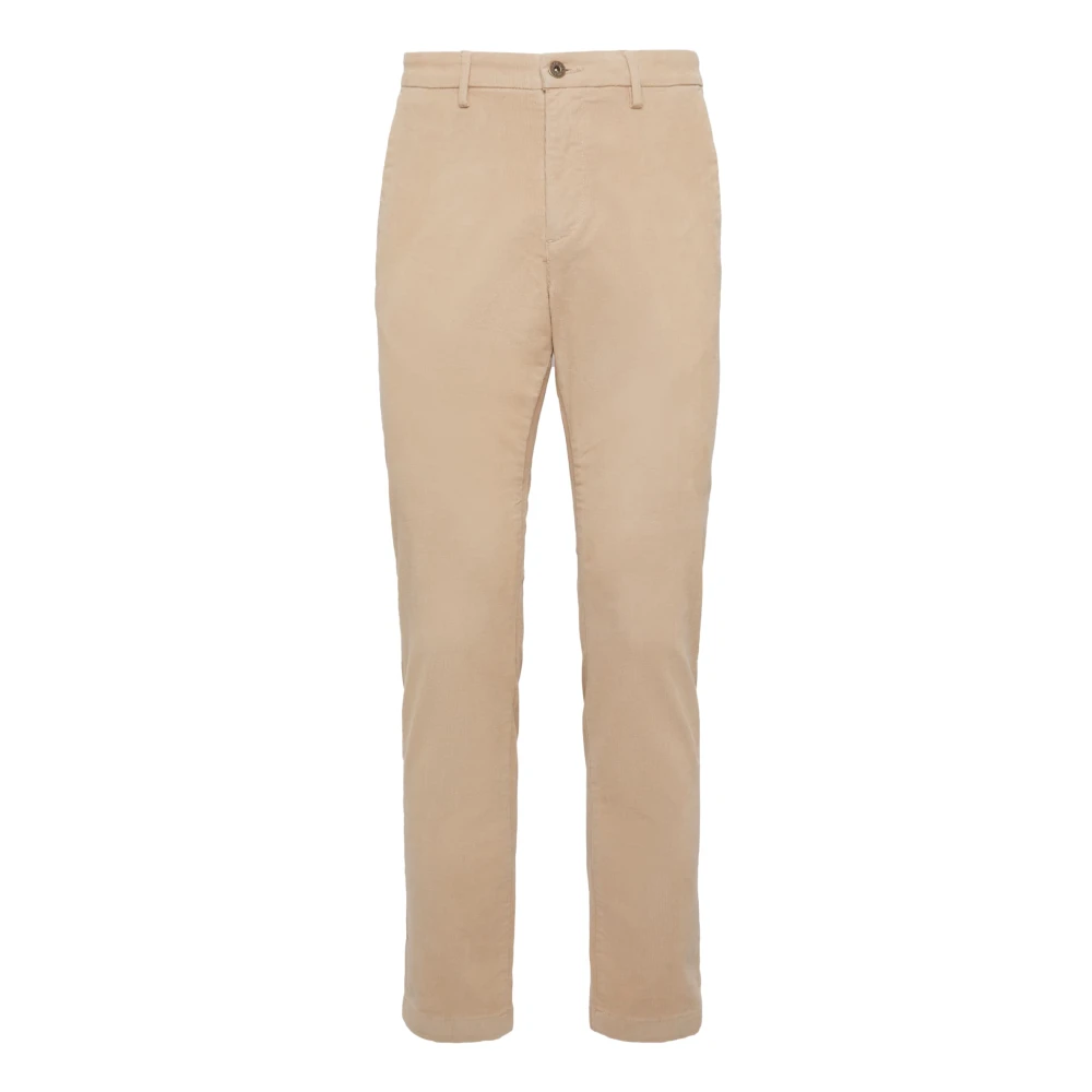 Boggi Milano Stretch Corduroy Broek Beige Heren