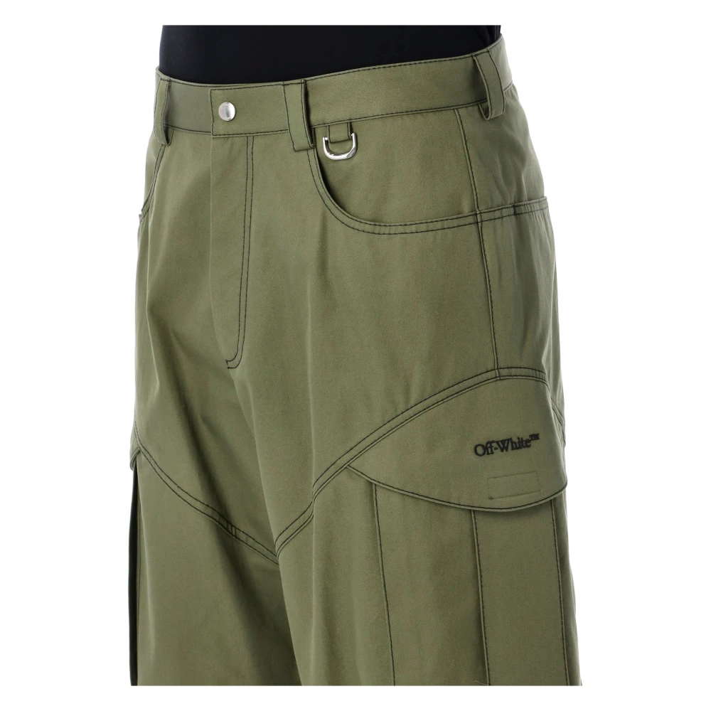 Off White Army Green Cargo Broek Aw24 Green Heren