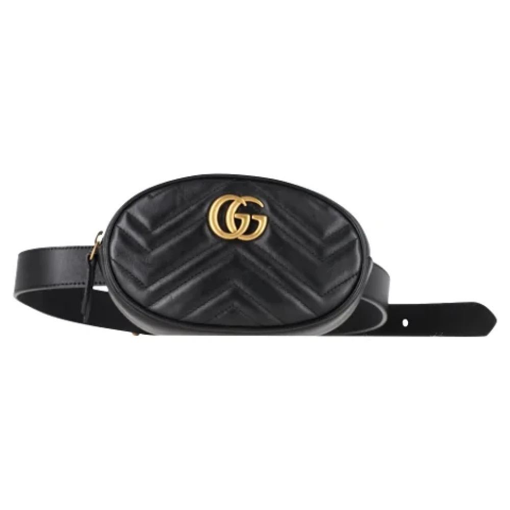 Gucci Vintage Pre-owned Leather crossbody-bags Black Dames