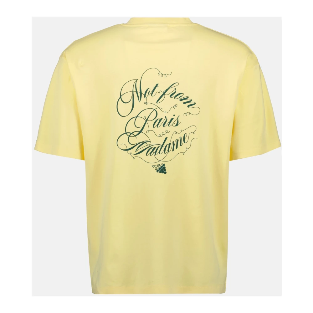 Drole de Monsieur Gele Vignes Slogan T-shirt Lente-Zomer 2025 Yellow Heren