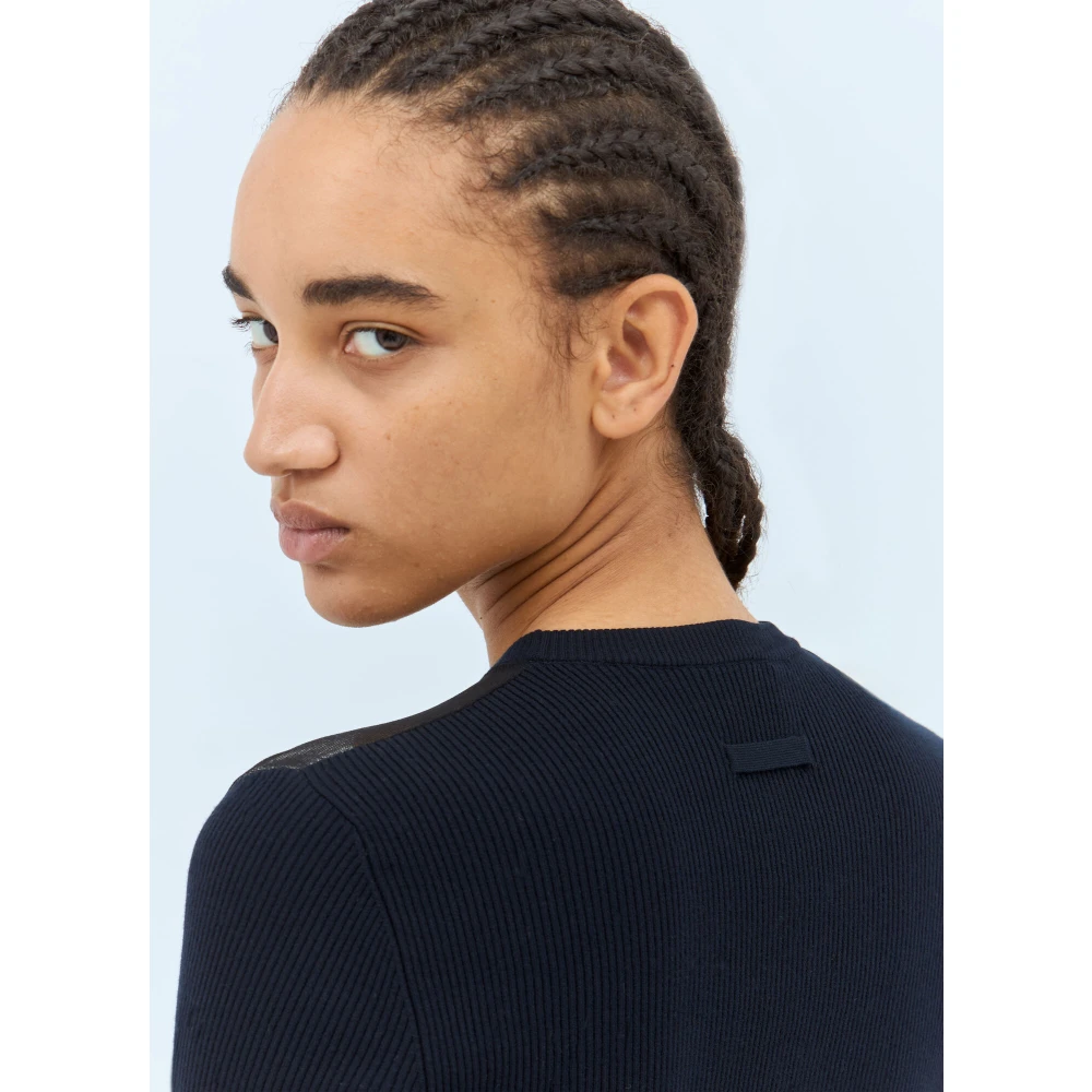 Jean Paul Gaultier Mesh Overlay Sweater Black Dames