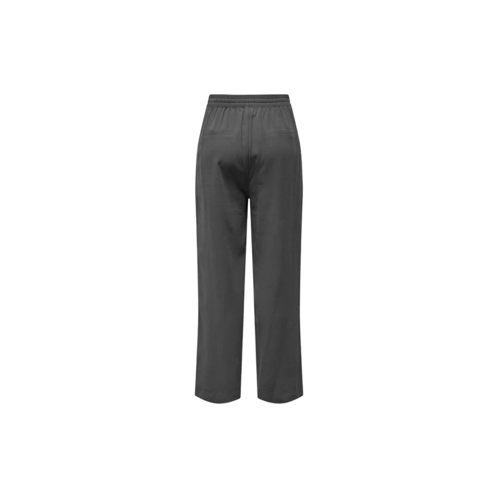 Jacqueline de Yong Grijze Viscose Wijde Broek Gray Dames