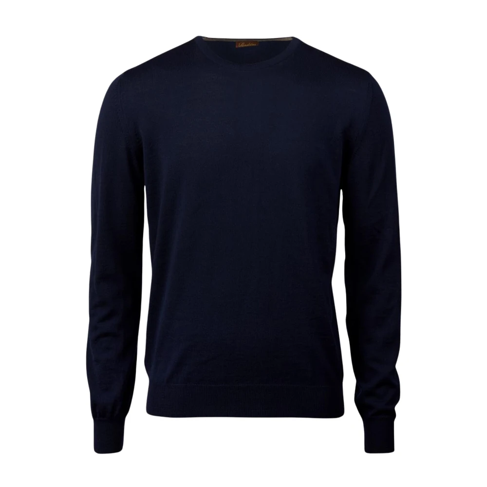 Blå Merinoull Crew Neck Genser