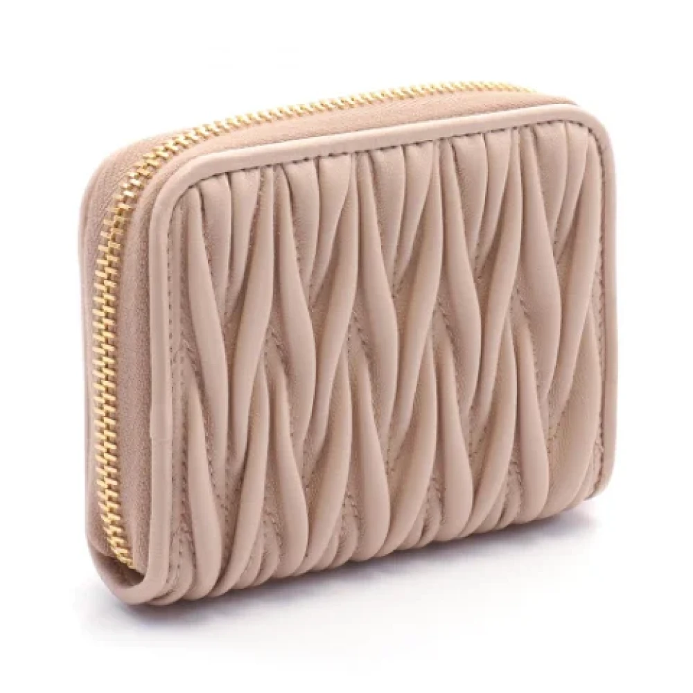Miu Pre-owned Leather wallets Pink Dames