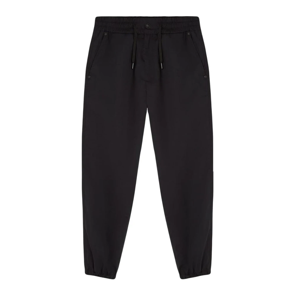 Versace Jeans Couture Zwarte Katoenen Poplin Broek Black Heren
