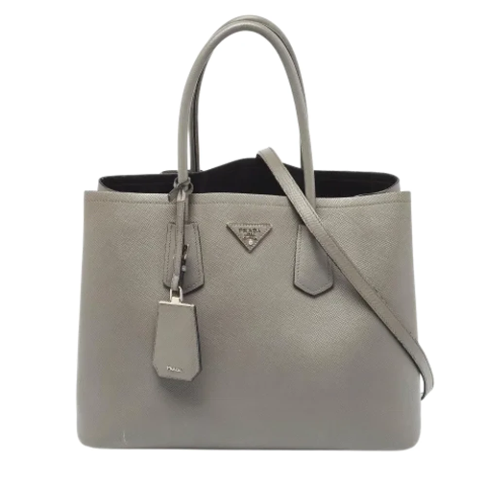 Prada Vintage Pre-owned Leather totes Gray Dames