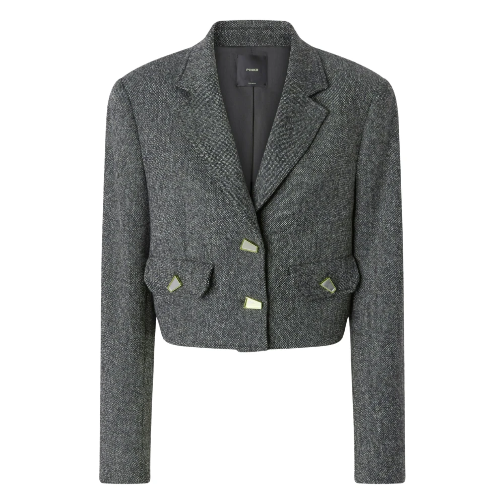 pinko Grijze Cropped Jassen Gray Dames
