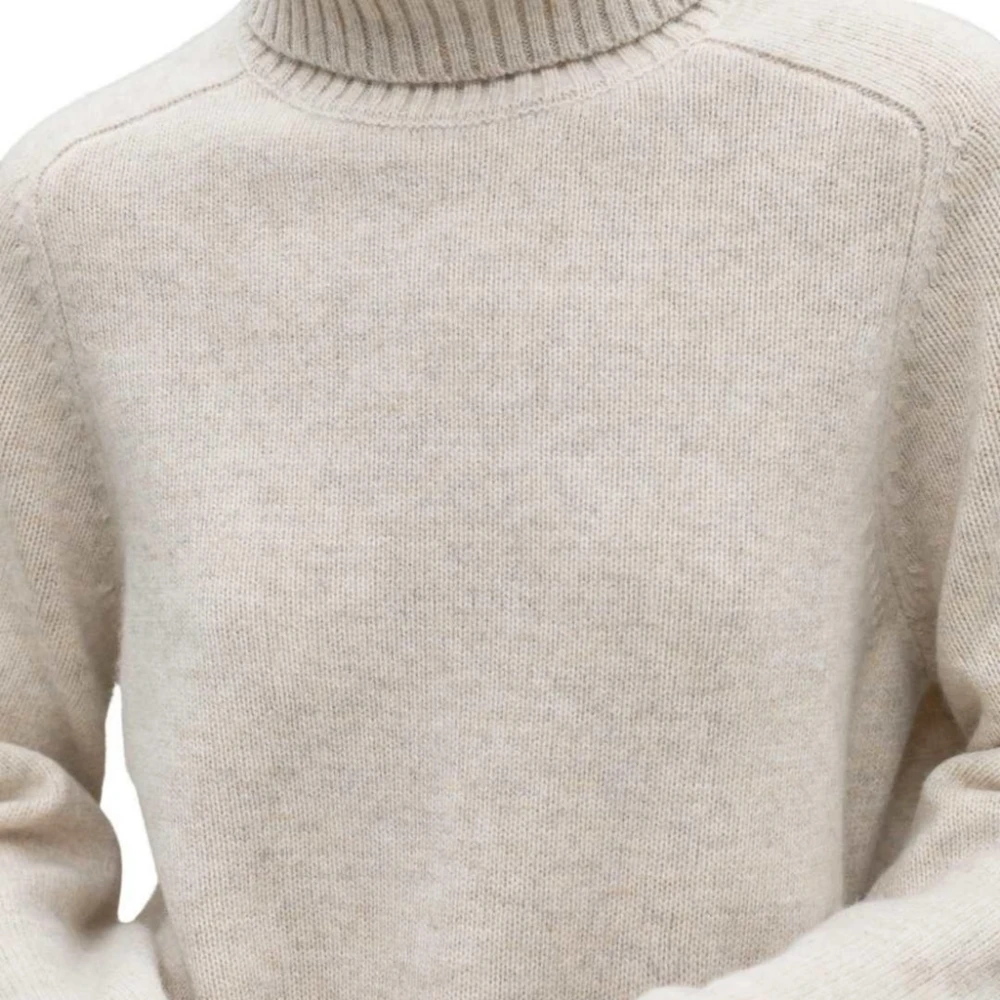 Ecoalf Gebreide Turtleneck Trui Beige Dames