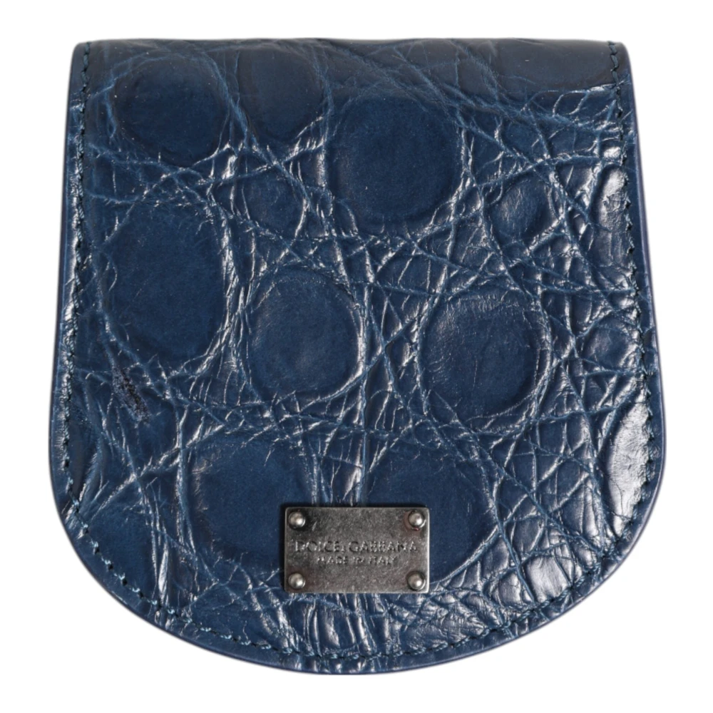 Dolce & Gabbana Men's Blue Wallets & Cardholders, One Size, Exotic Skin Coin Case