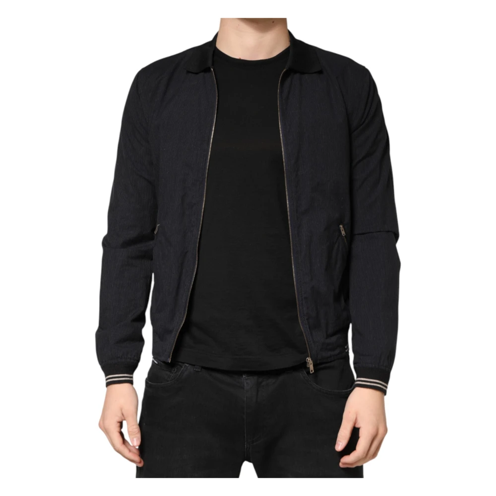 Dolce & Gabbana Men's Blue Bomber Jackets, Xs, Cotton Full Zip Bomber