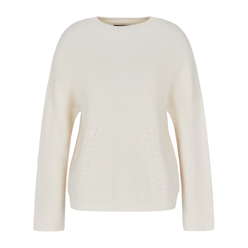 Armani Exchange Mock Neck Gebreide Trui met Geperforeerde Details White Dames