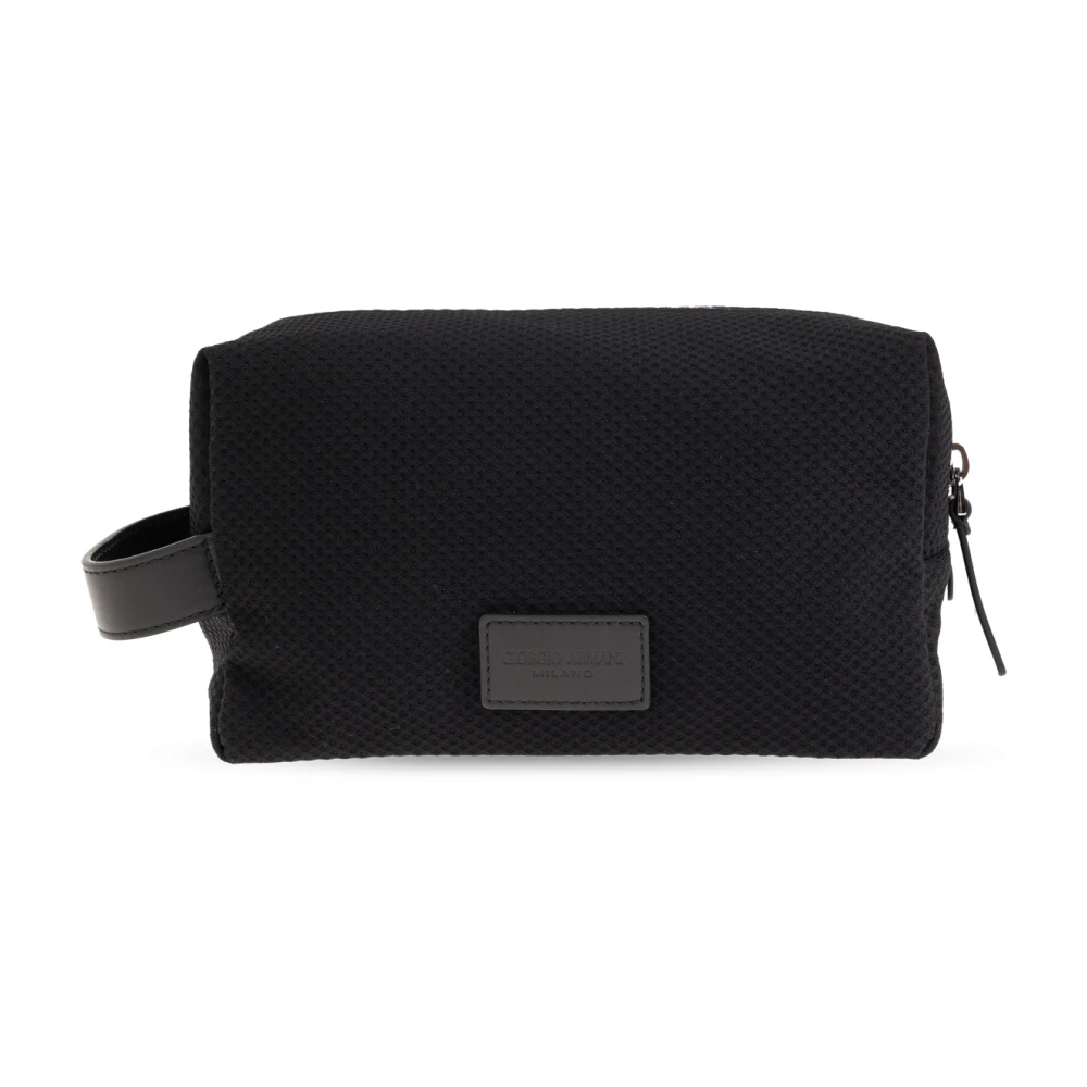 Giorgio Armani Beauty Case In Mesh Con Manico E Dettagli In Pelle - Immagine 2